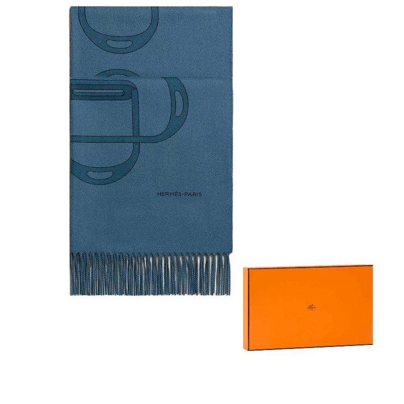HERMES Etriers Elastiques Cashmere, Lambskin Knit Dark Blue Dark Blue