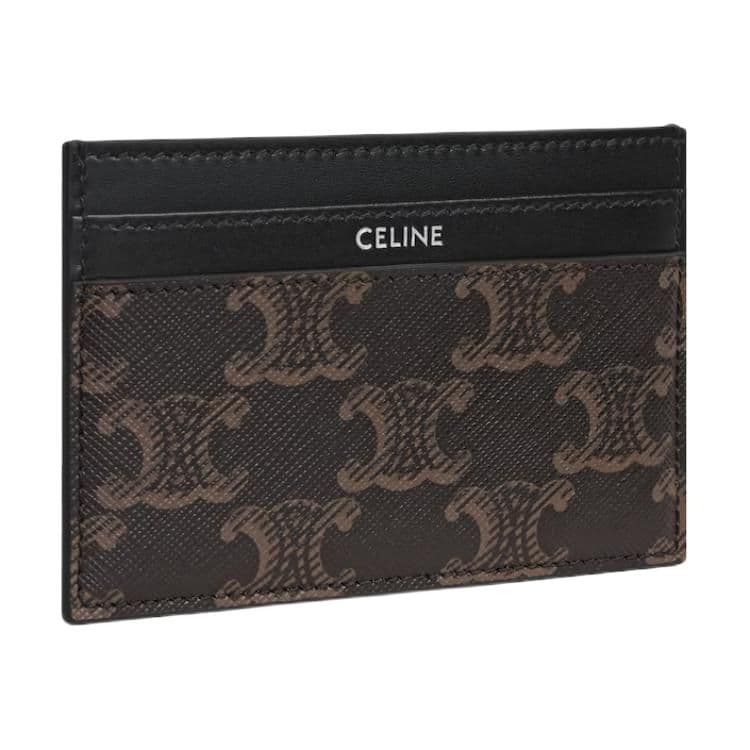 CELINE Triomphe Canvas Card Holder Medium Black & Brown