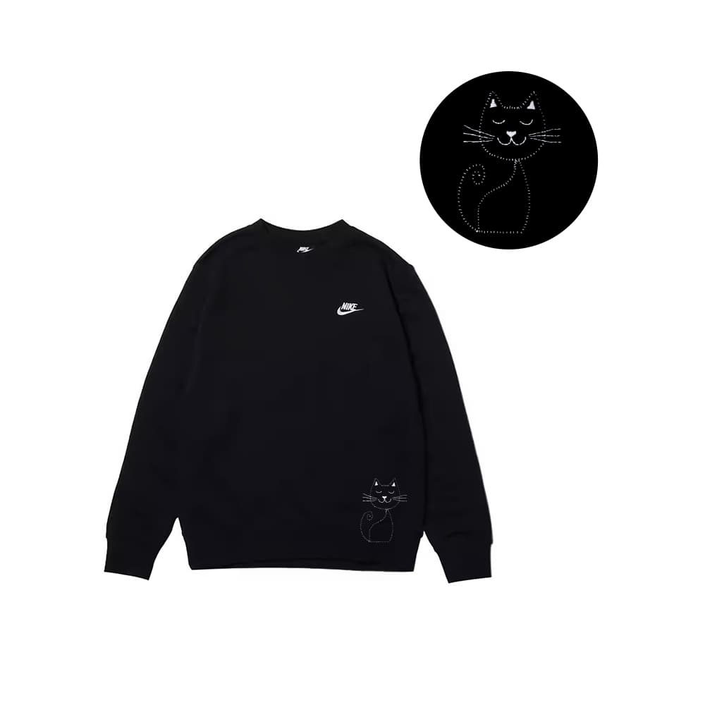 Nike Sweatshirts Black Crew Neck Moderate Regular