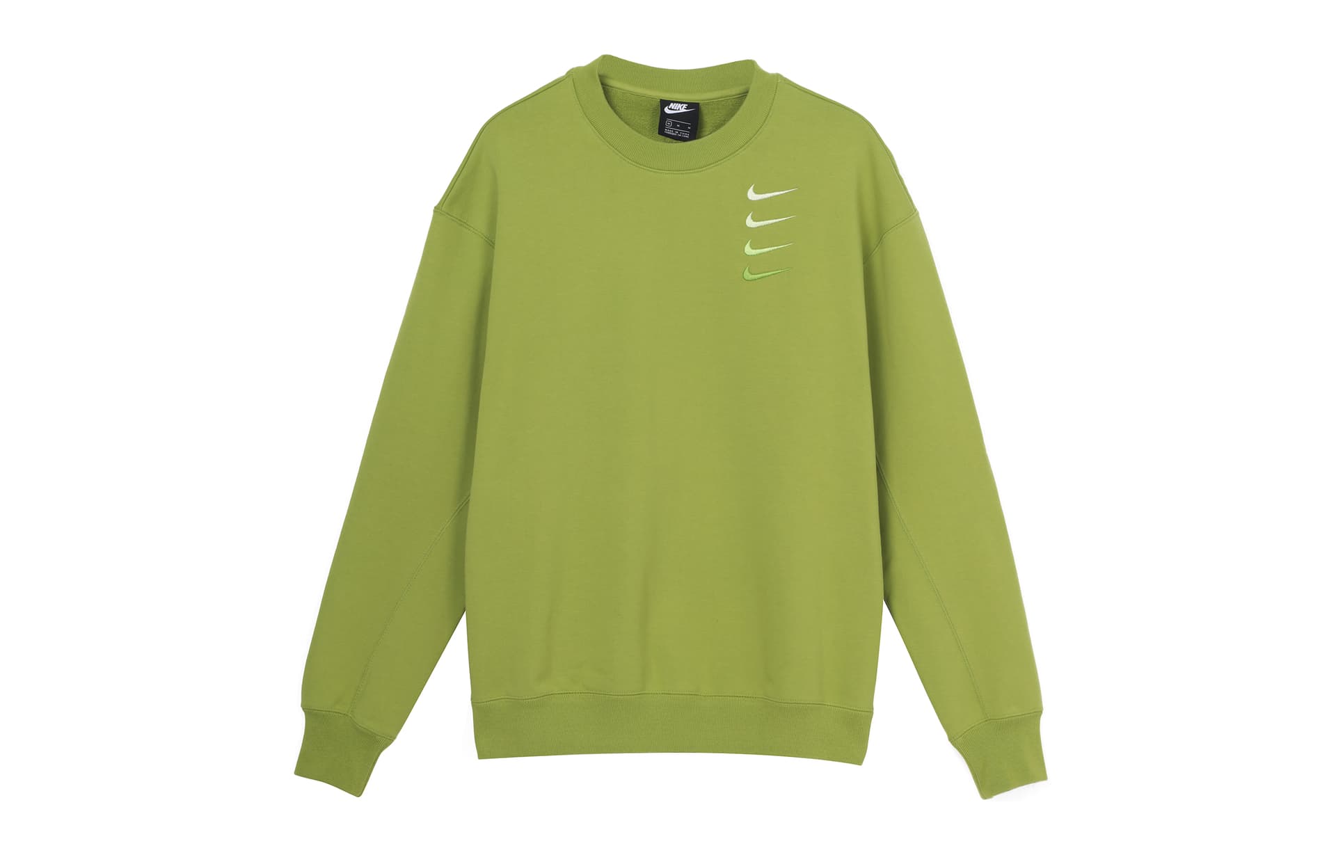 Nike Sweatshirts Pear Green Crew Neck Moderate Regular