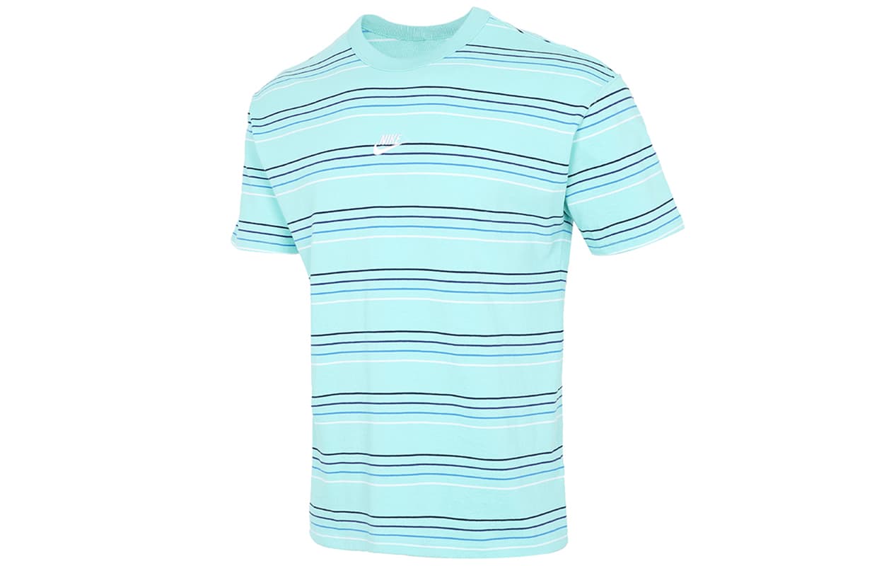 Nike T Shirts Turquoise Crew Neck Moderate Straight Fit Blue Green