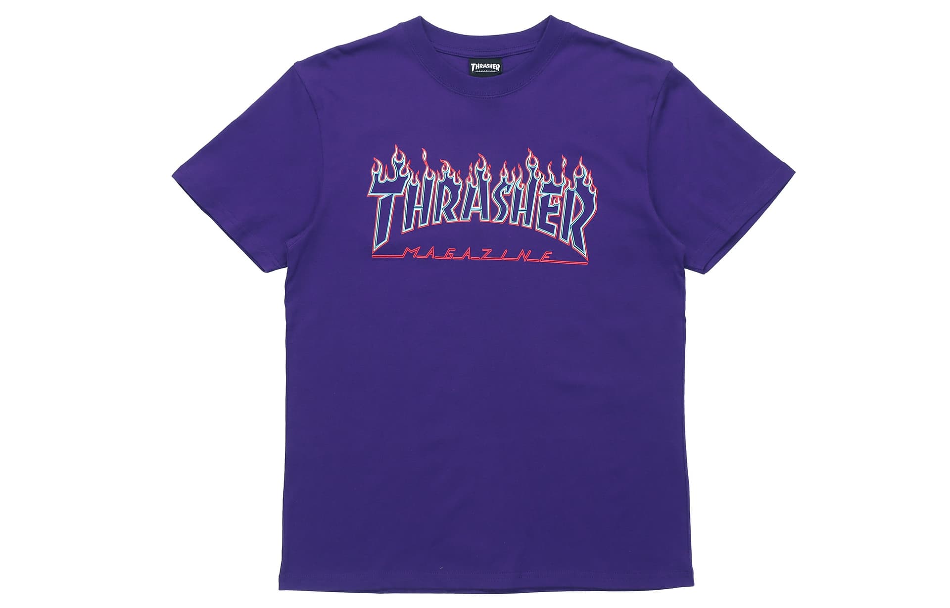 Thrasher Crew Neck Loose Fit Straight Fit Short Sleeved T Shirt Japan Version Purple L