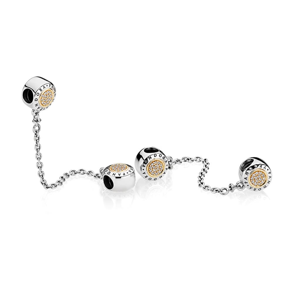 Pandora 925 Sterling Silver Synthetic Cubic Zirconia 14K Gold Accessories