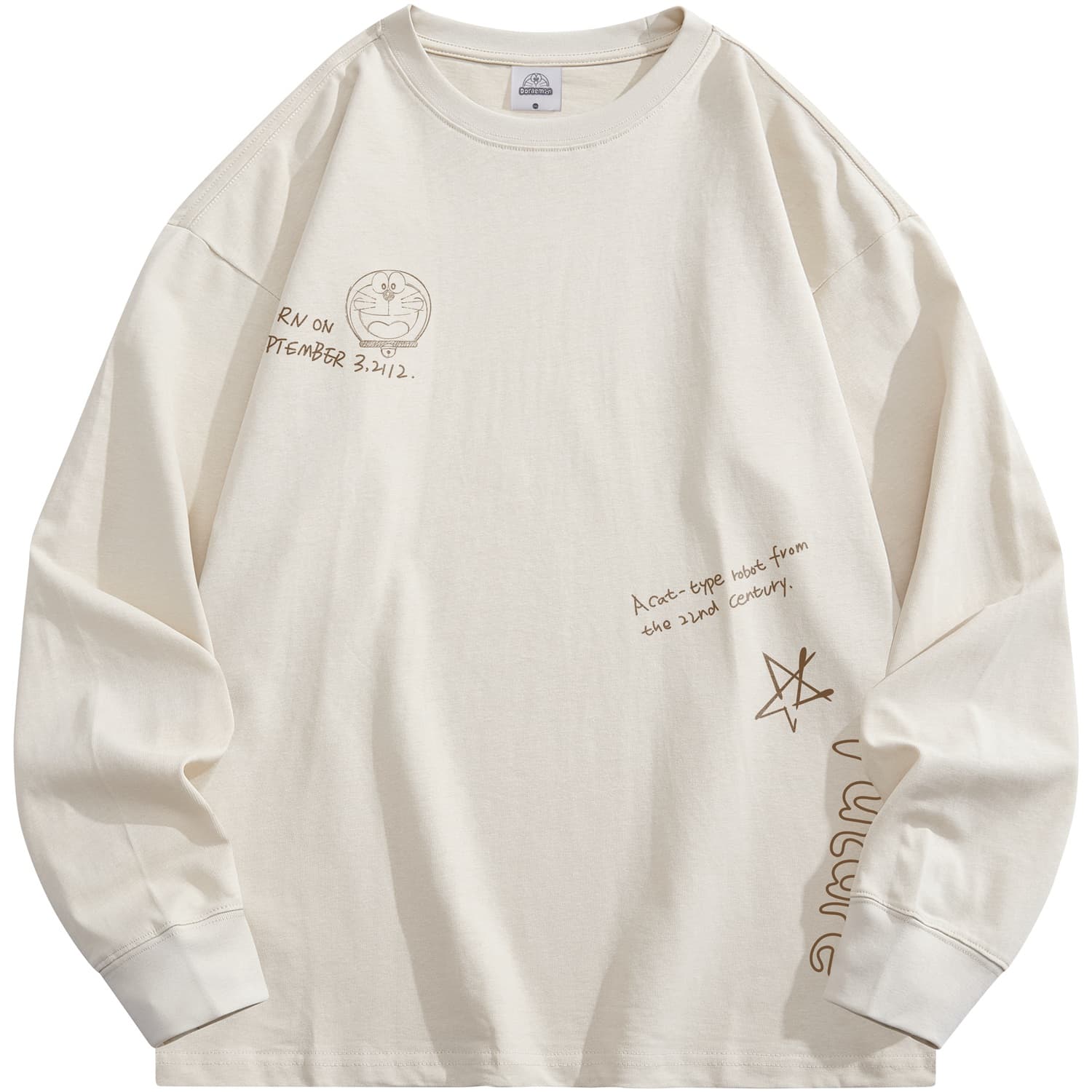 Doraemon TShirts Crew Neck Moderate Straight Fit