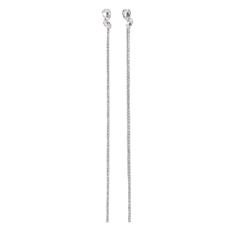 JIL SANDER Crystal embellished Earrings Silver