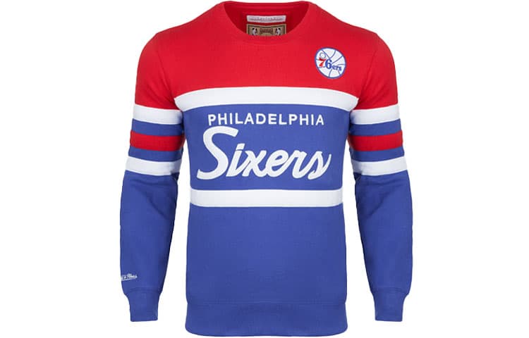 Mitchell Ness Sweatshirts Red Blue Crew Neck Moderate Regular Red Blue