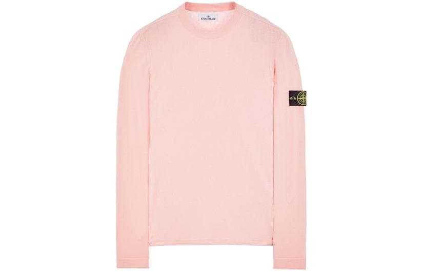 Stone Island logo-patch crew neck sweatshirt Pink