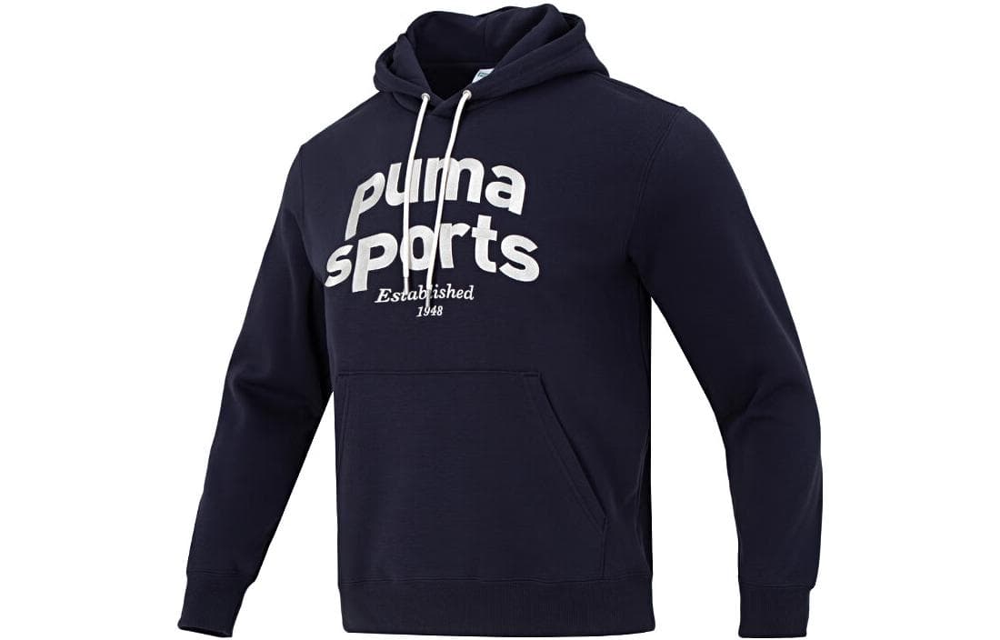 PUMA Sweatshirts Navy Blue Hooded Moderate Regular