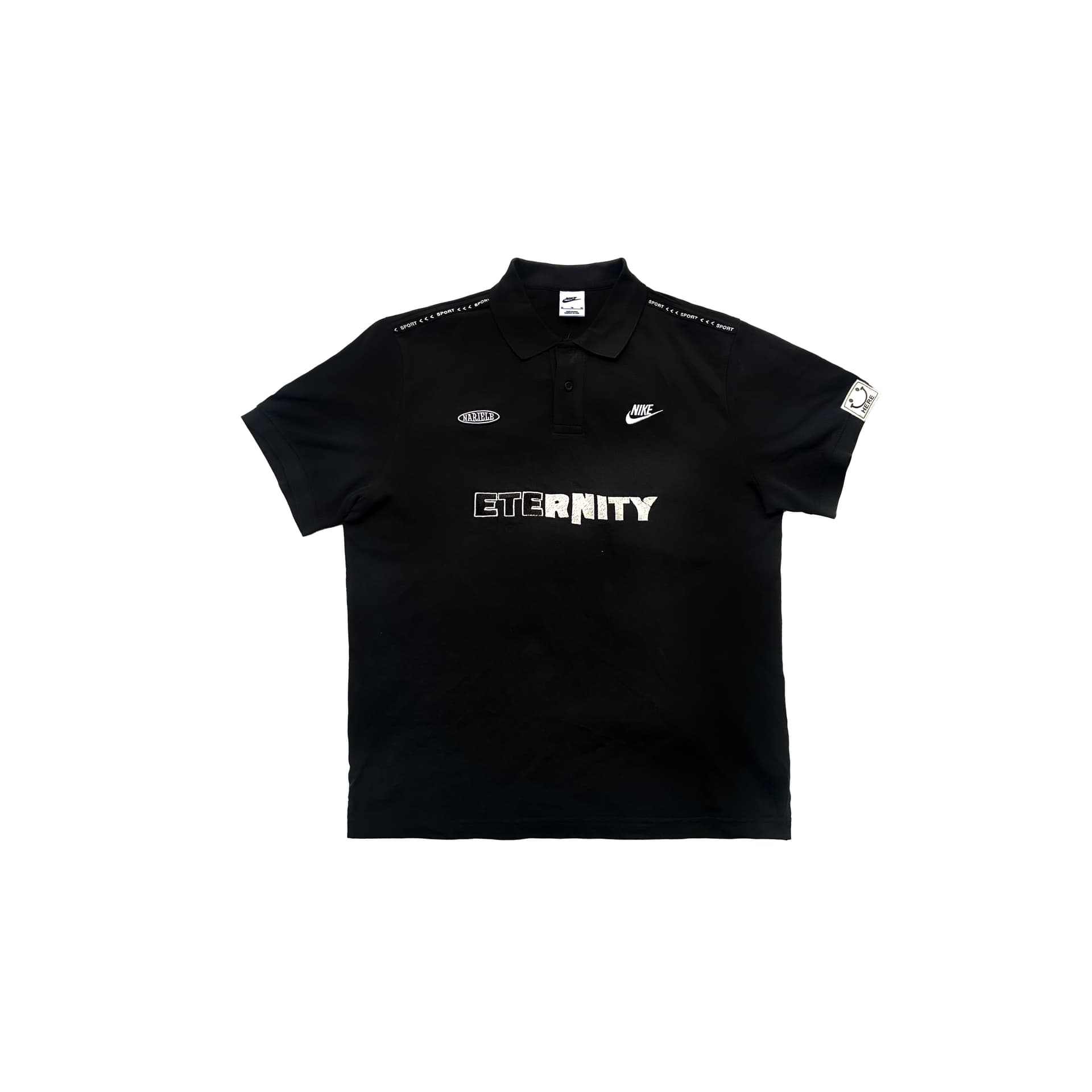 Nike Polo Shirts Black Polo Collar Moderate Straight Fit Black