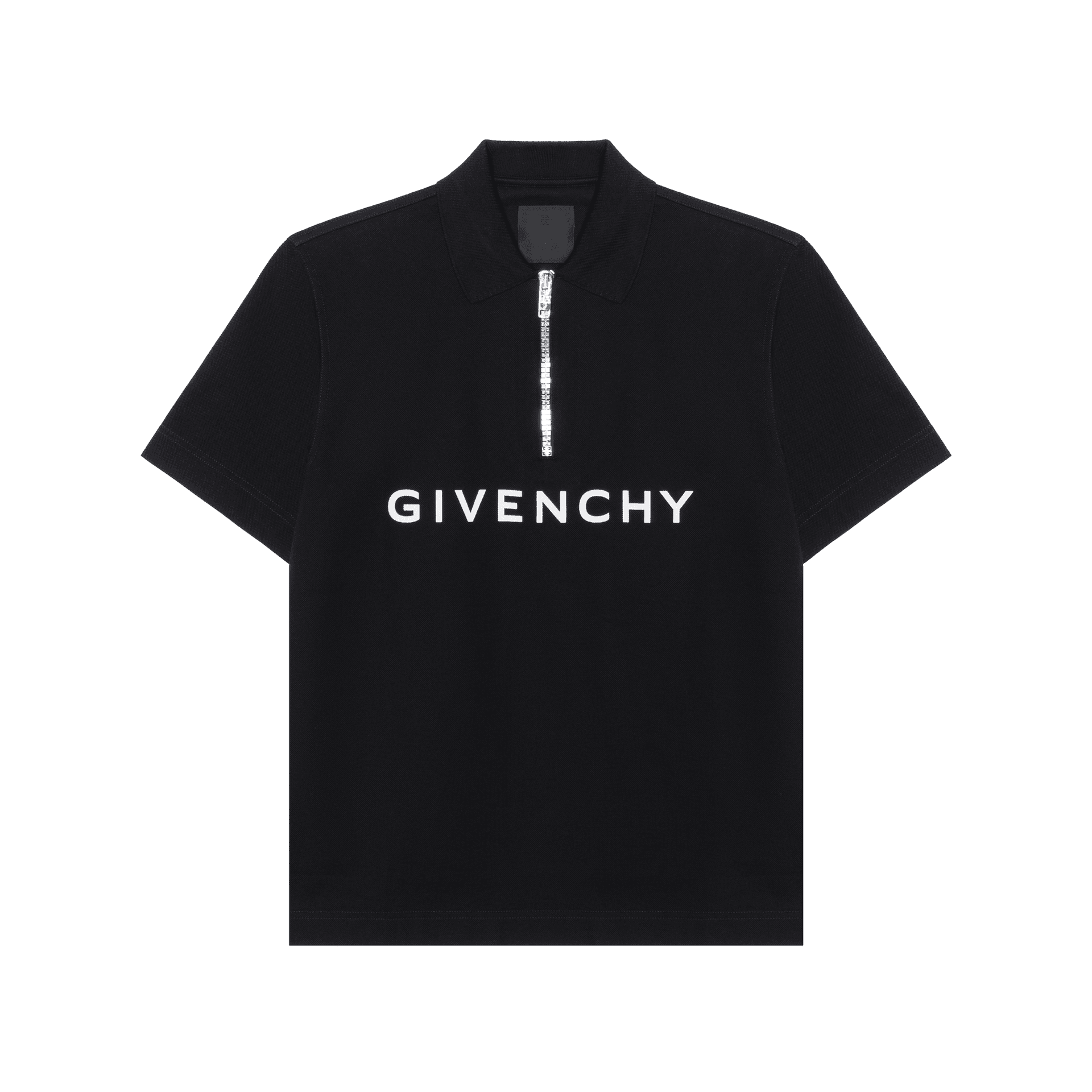 Givenchy Logo Printed Collared Polo Shirt Black