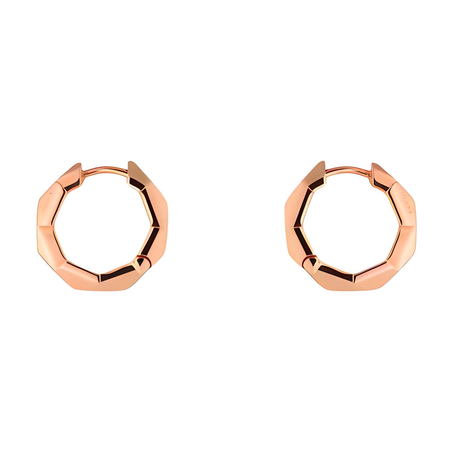 GUCCI Link To Love Studded Earrings Rose Gold