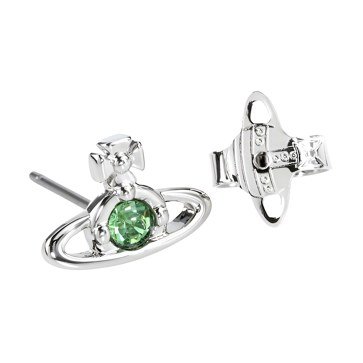 Vivienne Westwood Brass Earrings Silver/Green