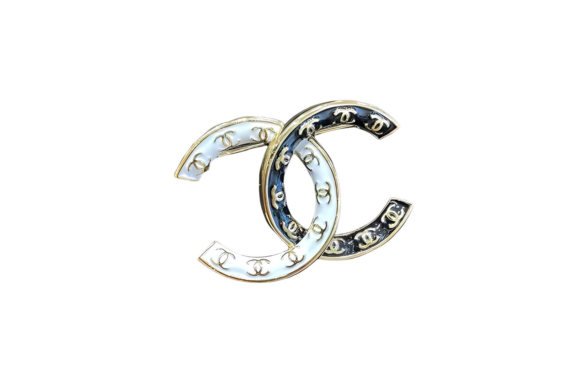 CHANEL Brooches Gold, White, Black