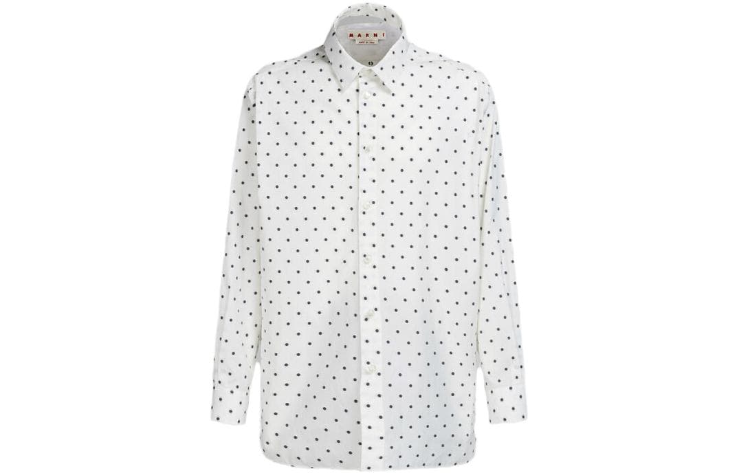 MARNI Polka Dotprint Poplin Shirt White