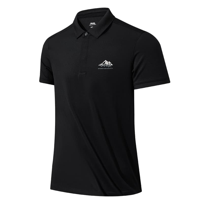 Jeep Polo Shirts Lapel Thin Straight Fit Brand Black