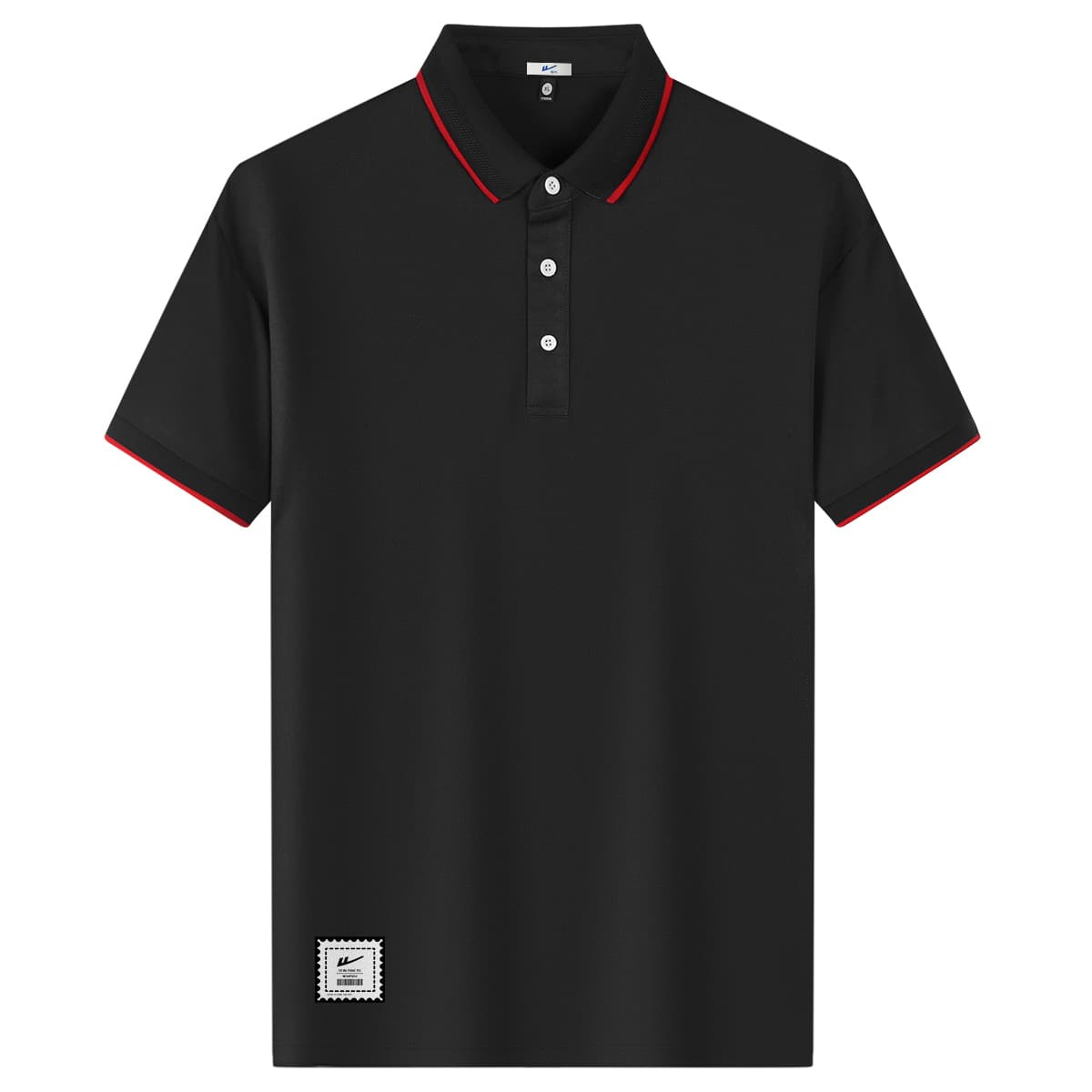 WARRIOR Polo Shirts Pointed Collar Moderate Straight Fit Black