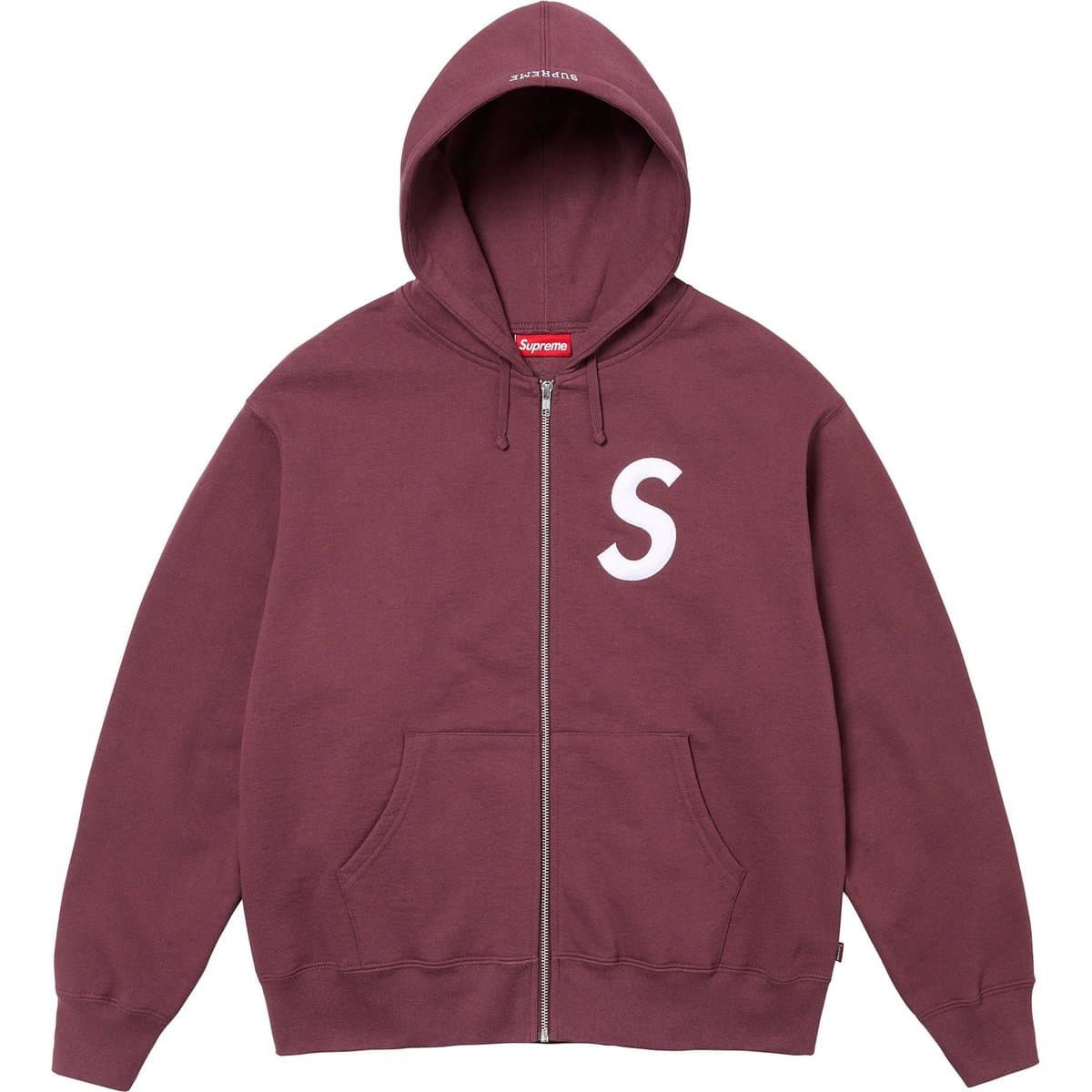 Supreme S Logo Zip Up Hooded Sweatshirt