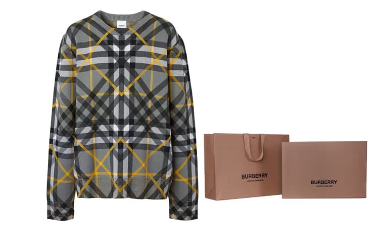 Burberry Men Layered Check Cotton Jacquard Jumper
