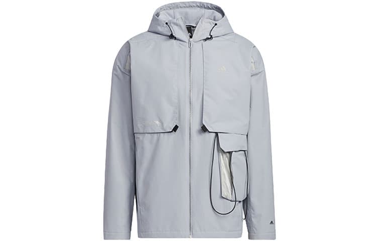 Adidas Jackets Gray Hooded (Nondetachable) Moderate Straight Fit