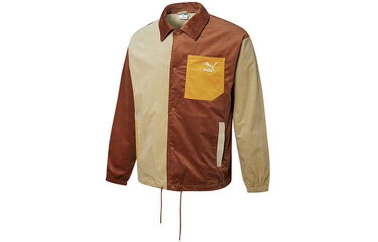 PUMA Cord Coach Jackets Coffee Lapel Moderate Other