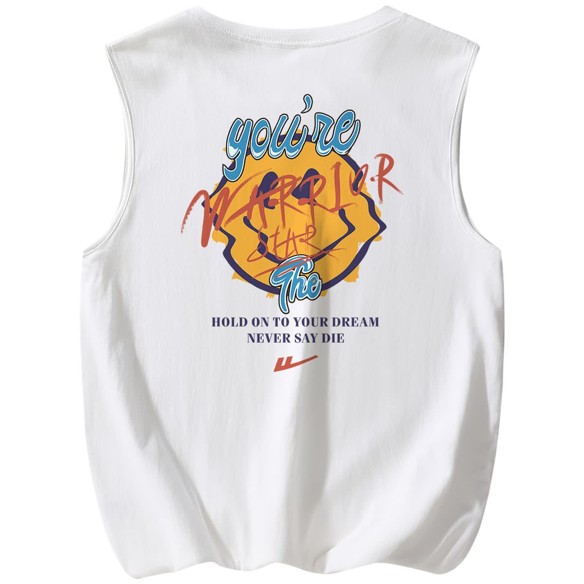 WARRIOR Tank Tops Crew Neck Moderate Straight Fit White