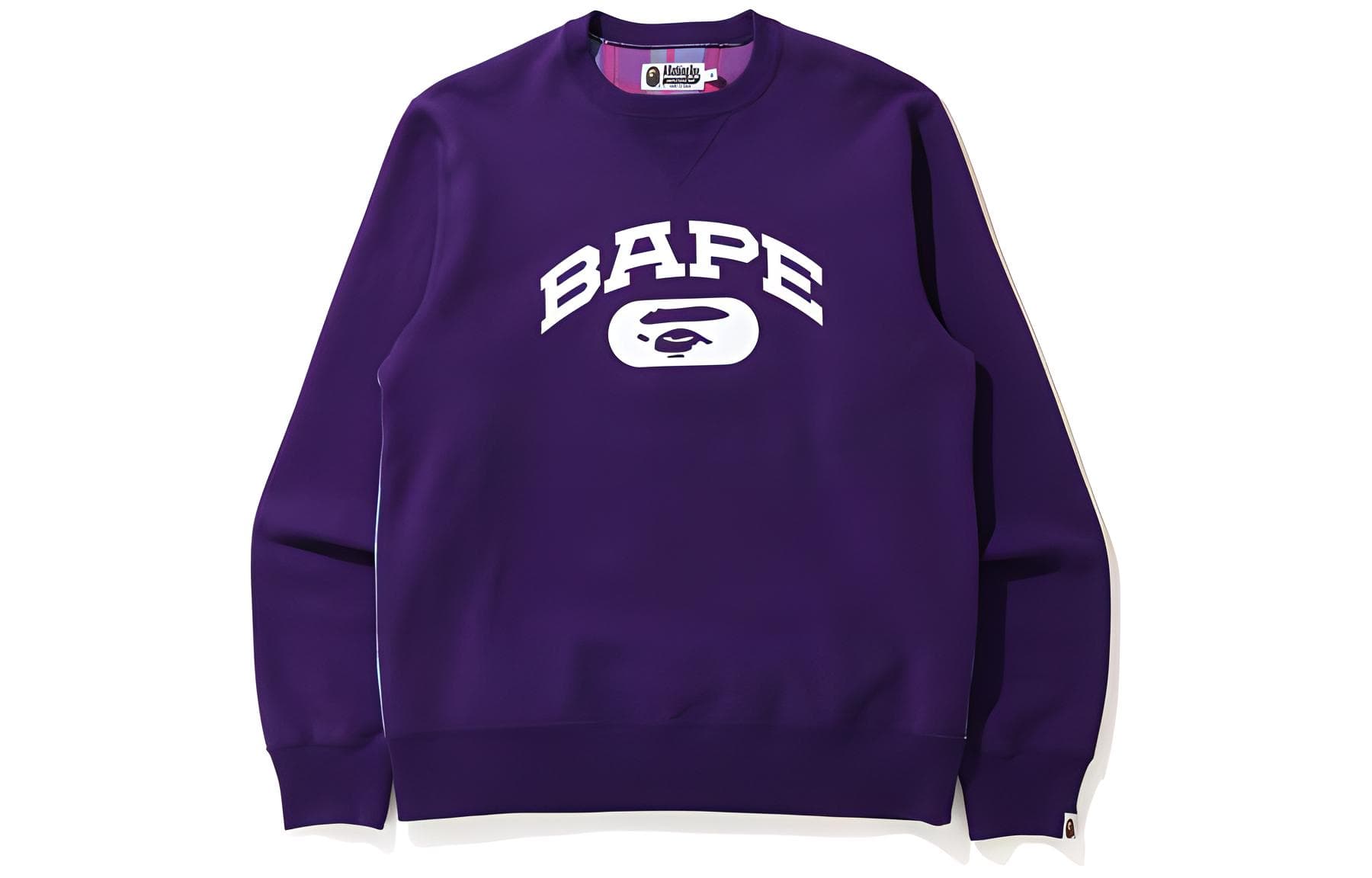 A BATHING APE Check Crewneck Purple