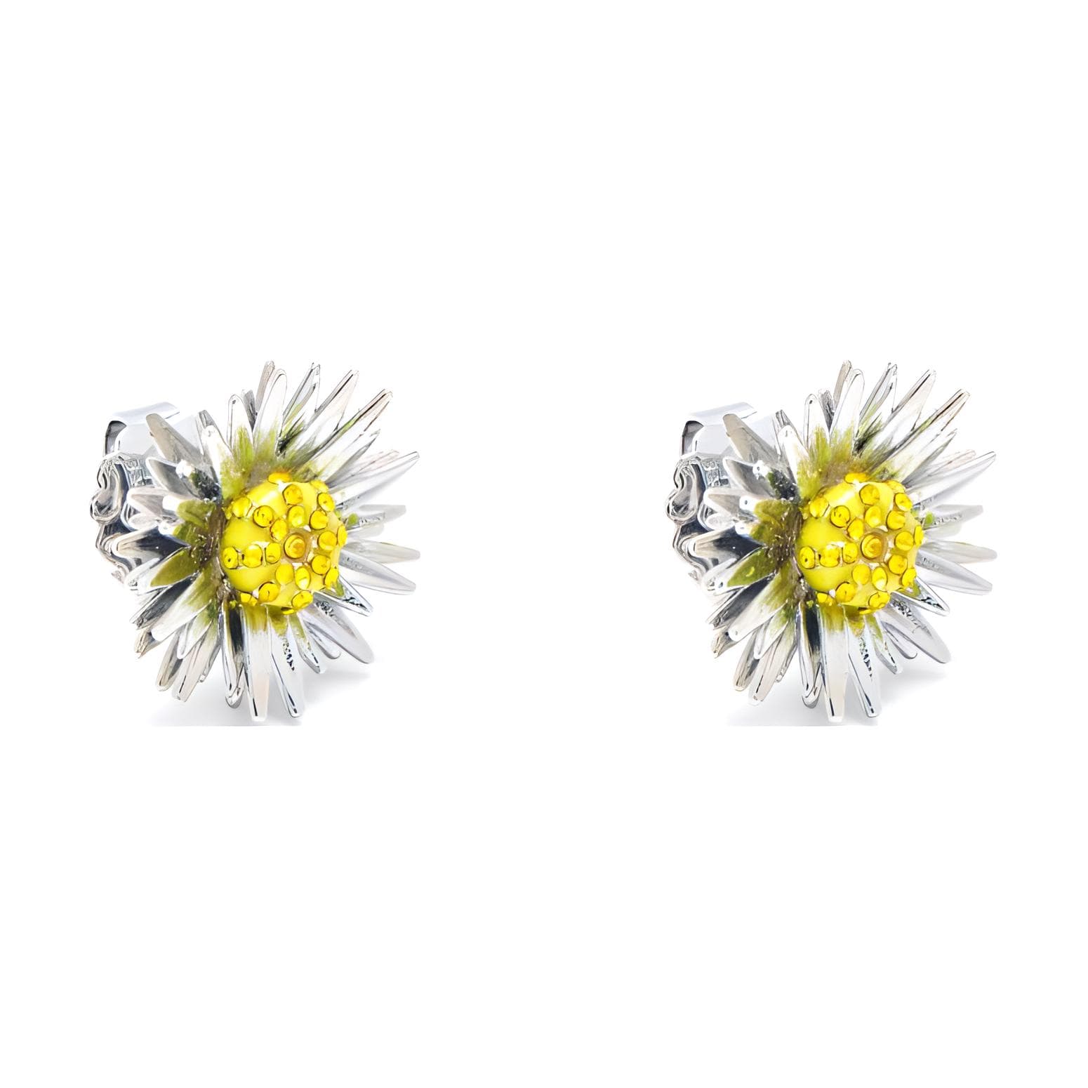 MARC JACOBS Brass, Epoxy Resin, Glass, Titanium, Cubic Zirconia Earrings Silver