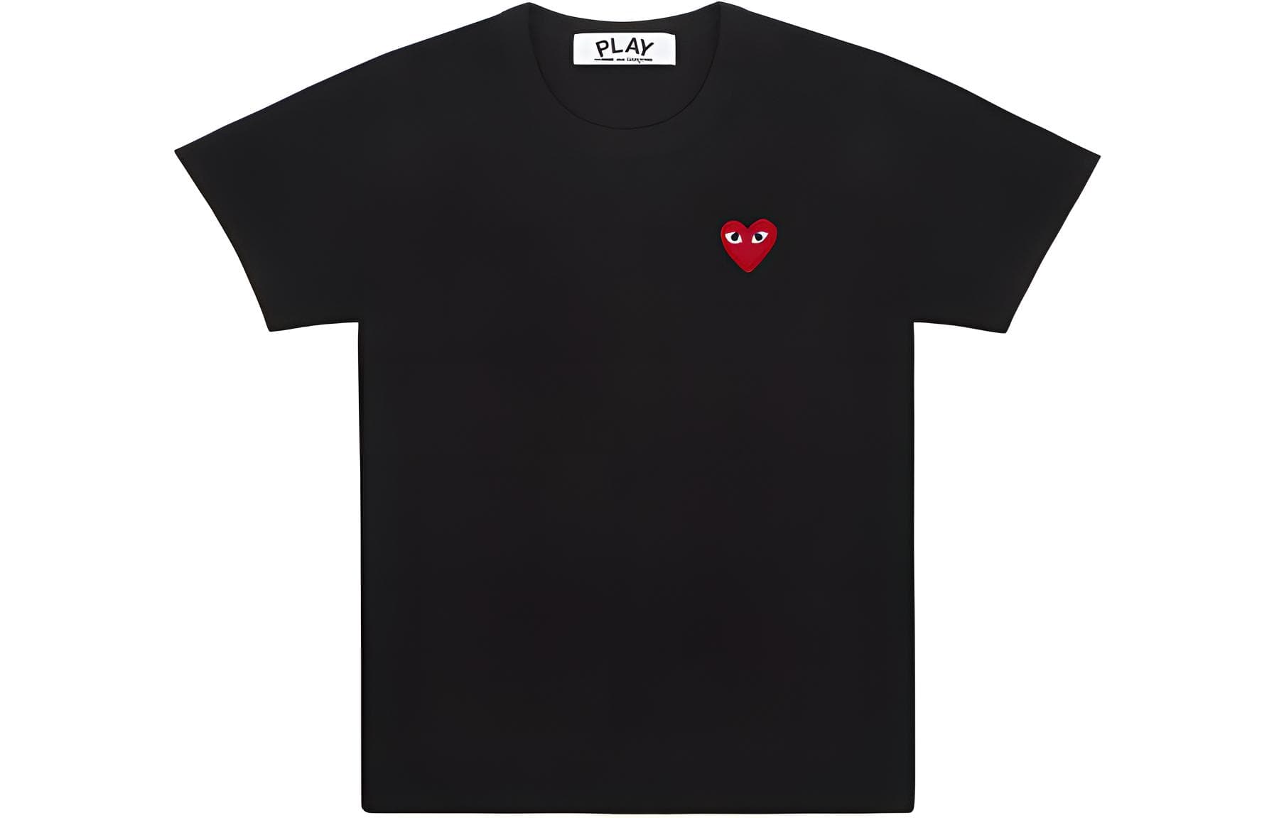 CDG Play T Shirts Black Crew Neck Moderate Black