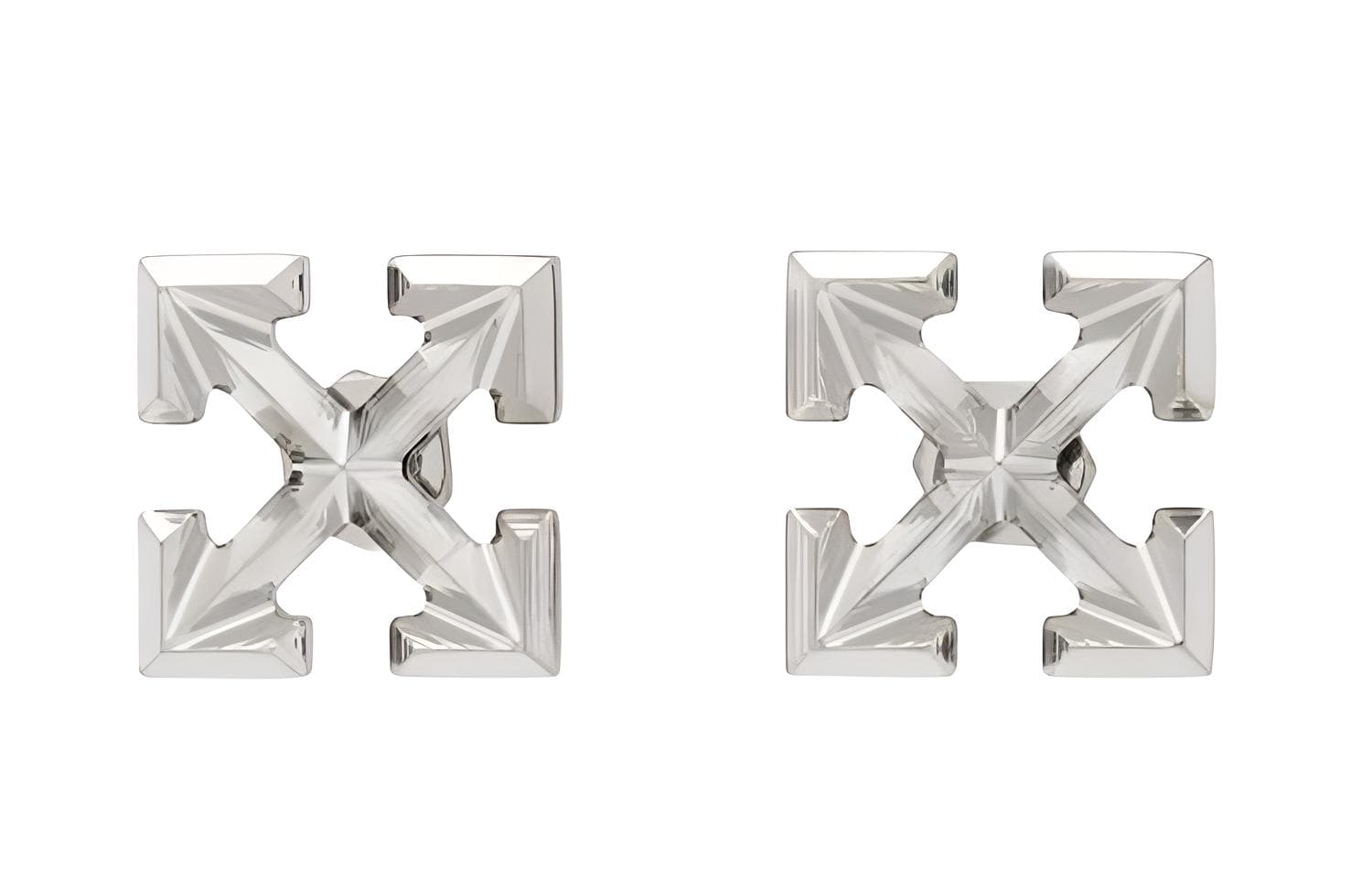 OFF WHITE Mini Arrow Earrings Gray