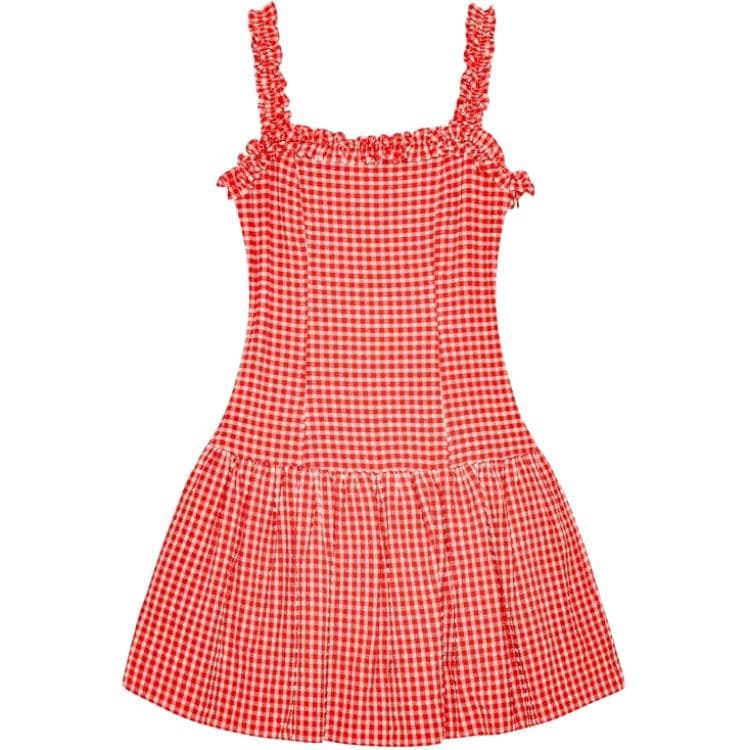 GANNI SS25 Dress Race Red