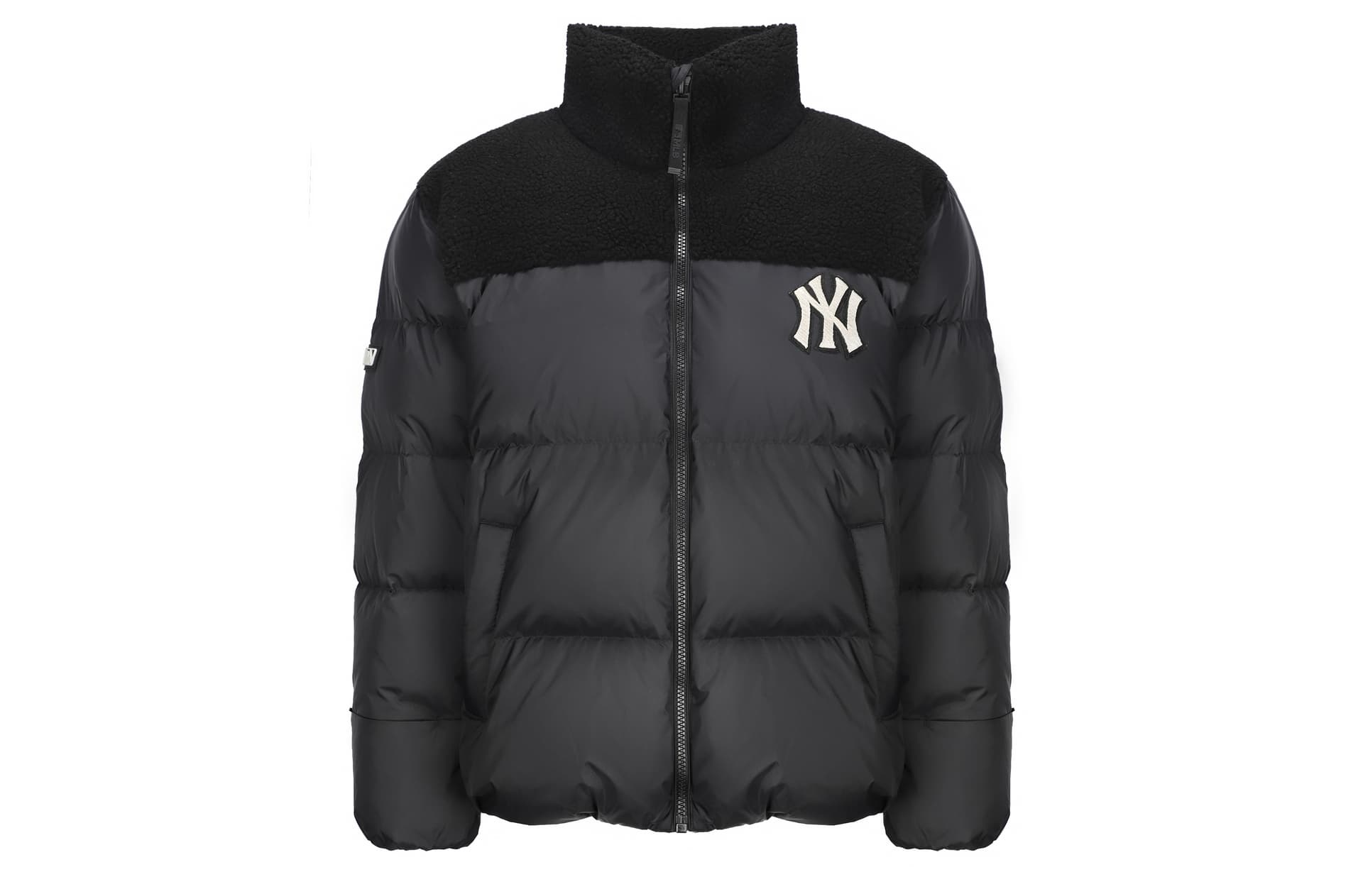 MLB New York Yankees Down Jackets Black Hooded Moderate Straight Fit