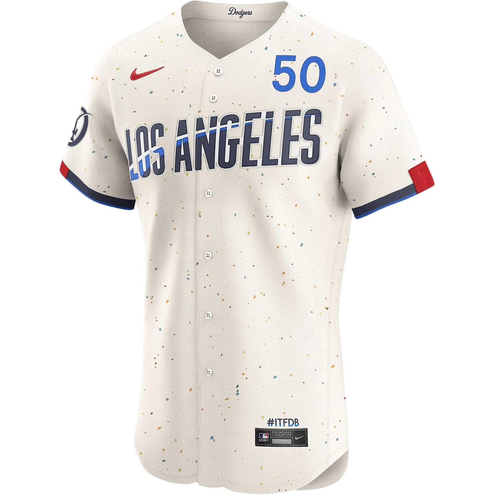 Nike x MLB Los Angeles DodgersDri FIT ADV Mookie Betts City Connect Baseball Jacket Cream Cream