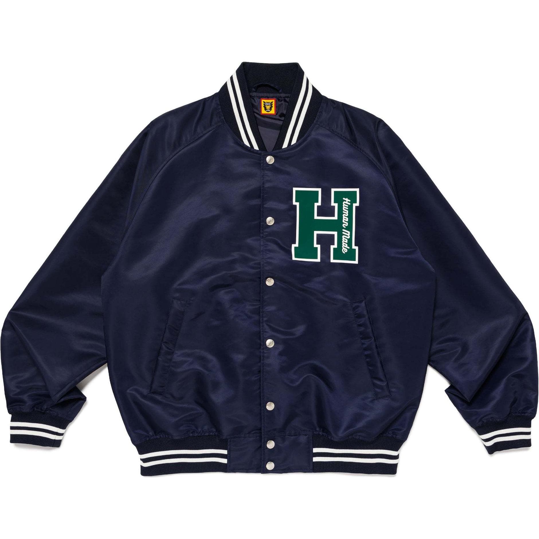 Human Made varsity Hlogo bomber jacket Marine Blue