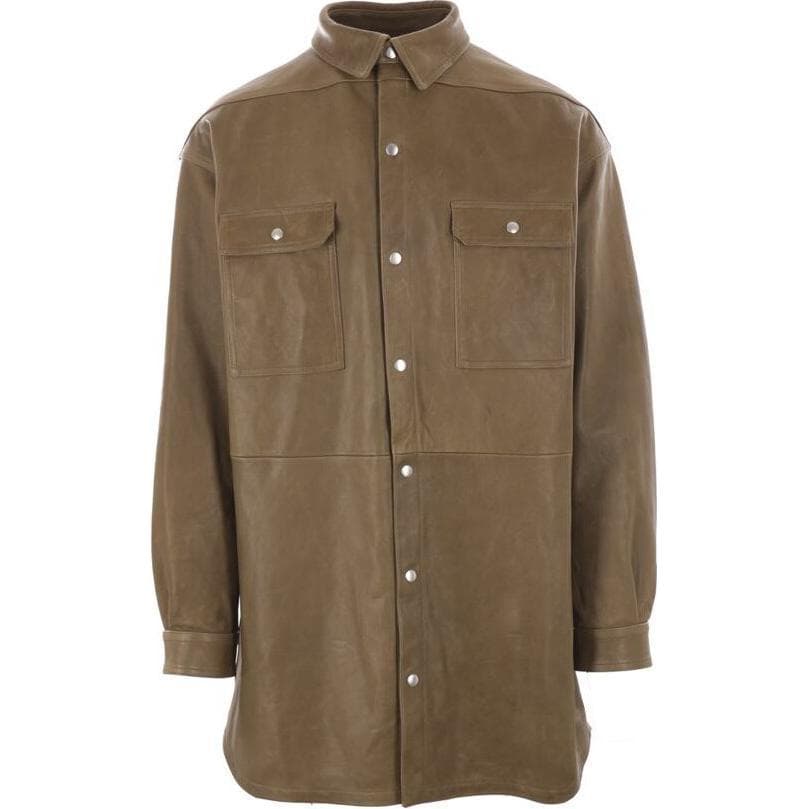 RICK OWENS Oversized PressStud Jacket Khaki