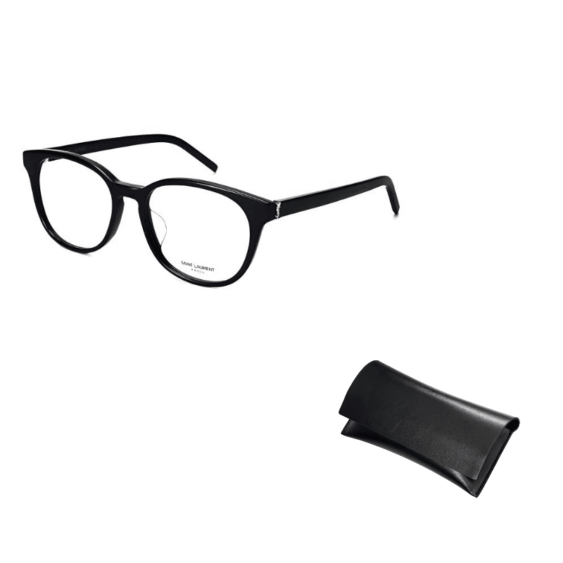 SAINT LAURENT Oval Eyeglass Frames Black