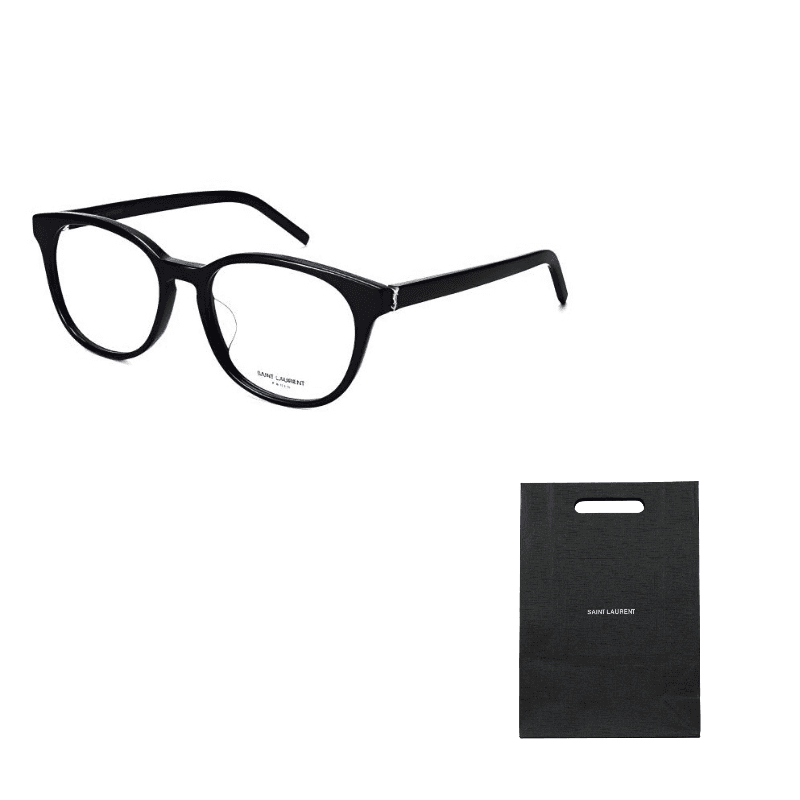 SAINT LAURENT Oval Eyeglass Frames Black