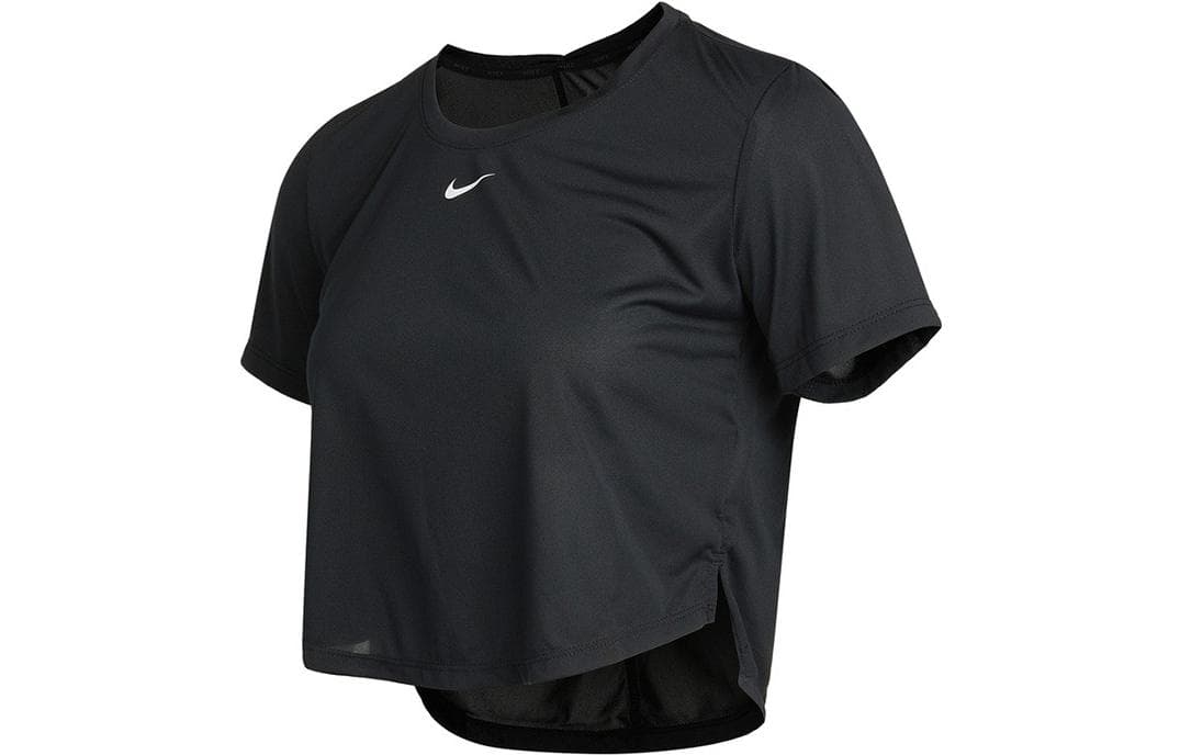 Nike Crop Tops Black Crew Neck Moderate