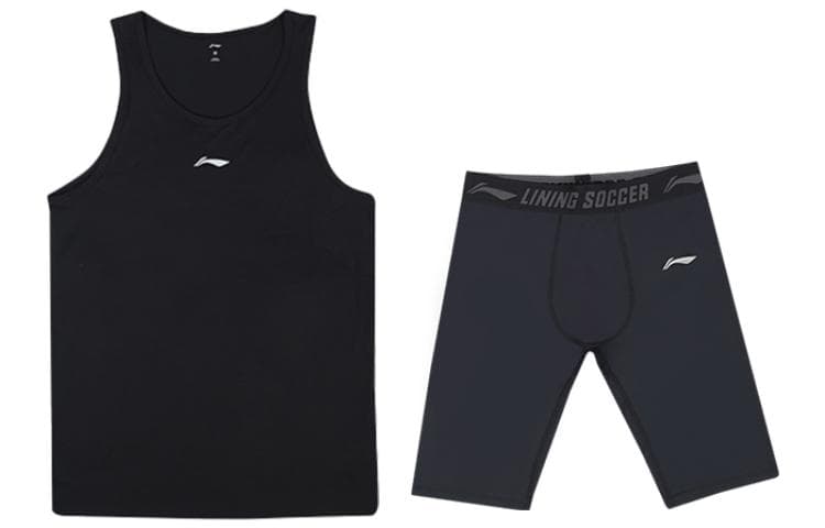 Li Ning Fitness Sets Crew Neck Moderate Set (Black)