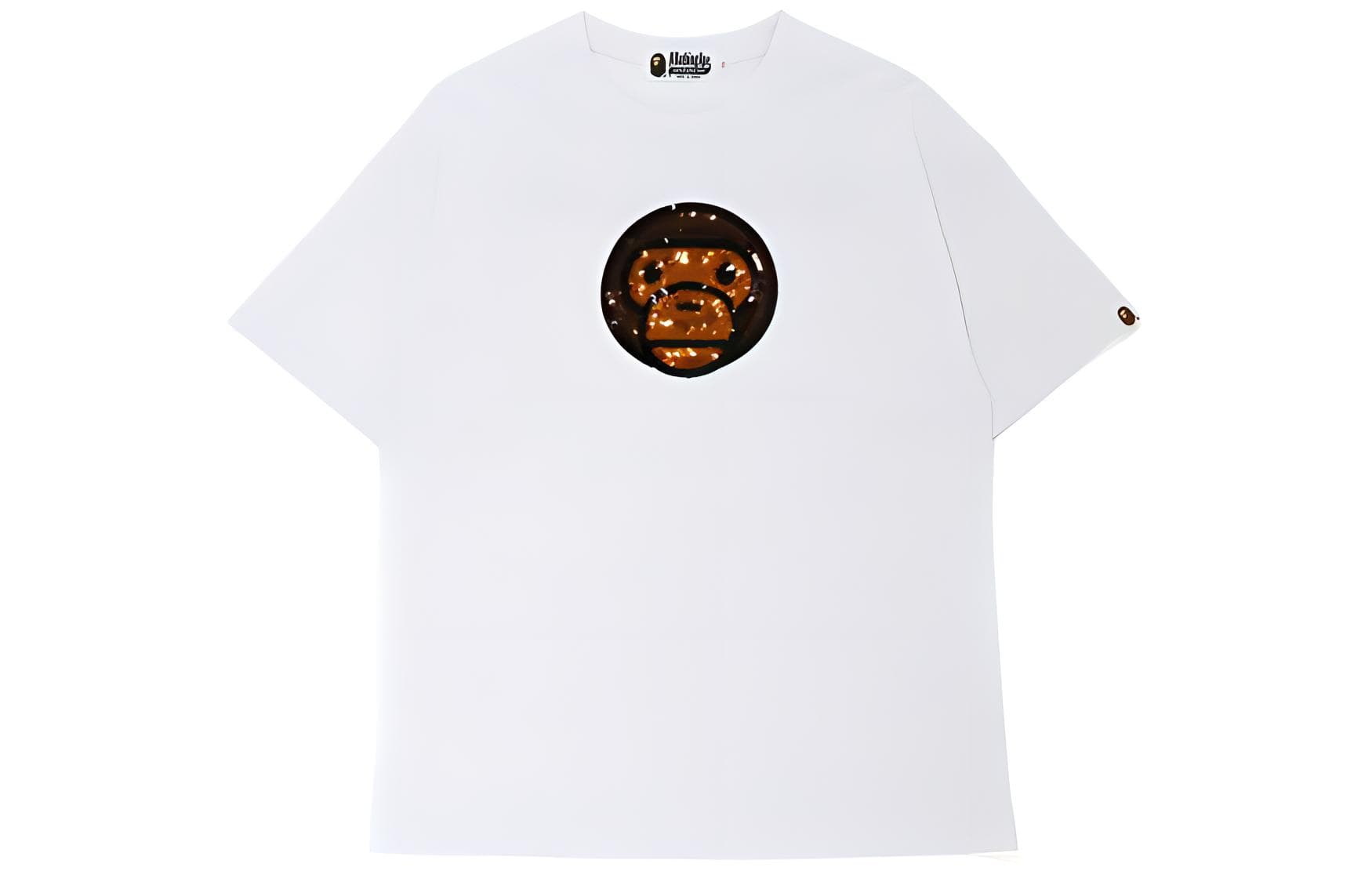 A BATHING APE T Shirts Crew Neck Moderate Straight Fit White