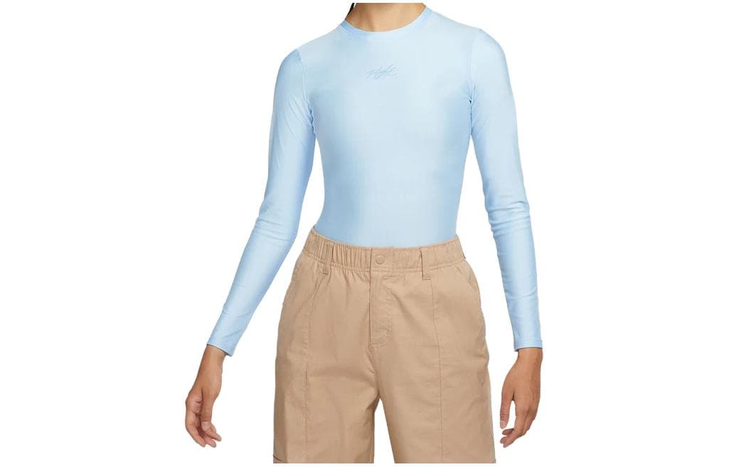 Nike Bodysuits Blue Crew Neck Straight Fit Blue