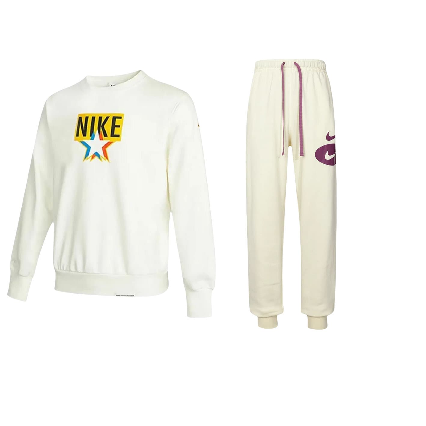 Nike Sweatshirt Set White Clothing Set (White Top+White Pants)