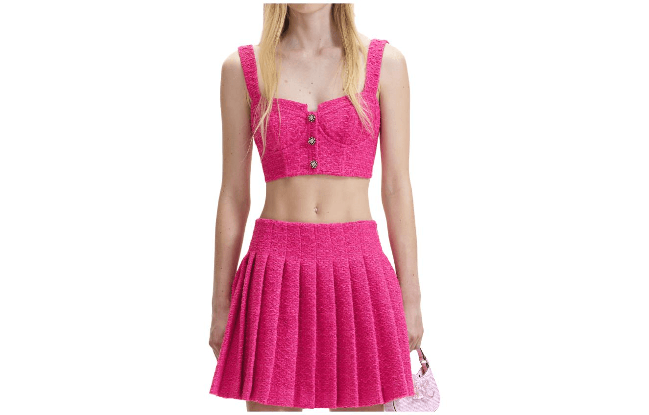 Self Portrait Camisoles Rose Red Crew Neck Moderate Other Rose Red