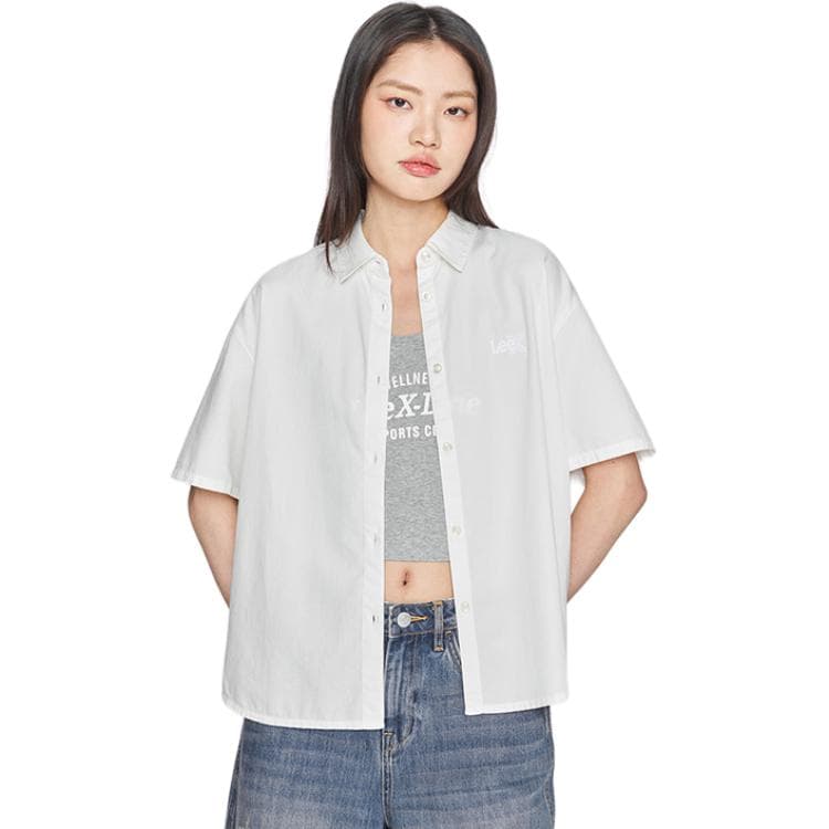 Lee Shirts White Lapel Moderate Shirt