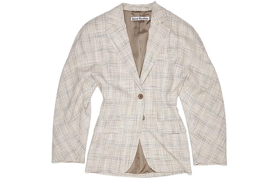 Acne Studios Blazers Beige Yellow Suit Collar Moderate