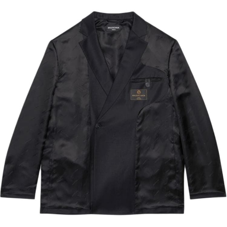 Balenciaga SS22 Solid Color Business Suit Coat Black Black