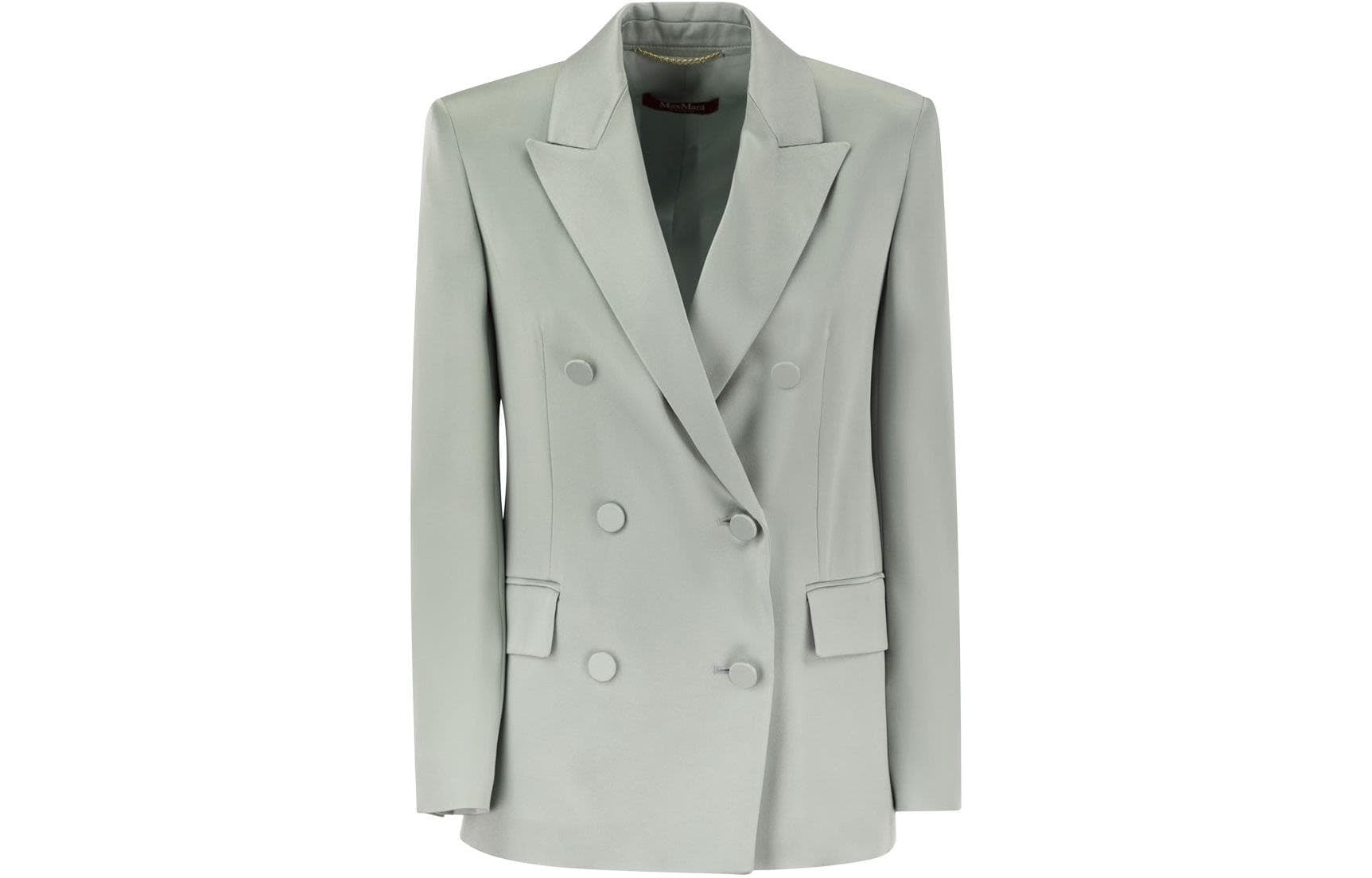 Max Mara Studio Teiera Double Breasted Blazer Light Green