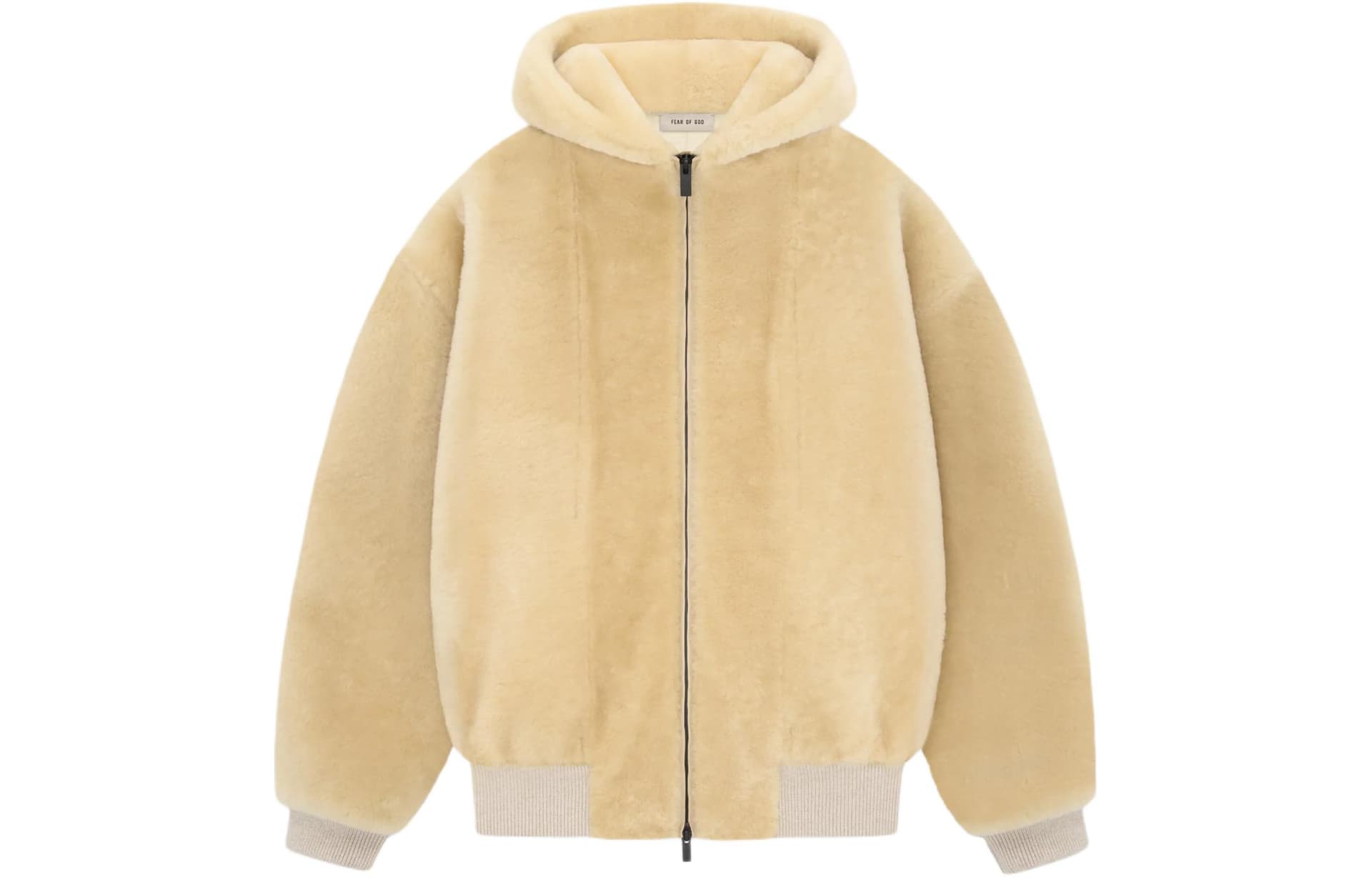 Fear Of God SS24 Season 8 Collection Shearling Hooded Bomber Jacket Cream/Cream Cream/Cream