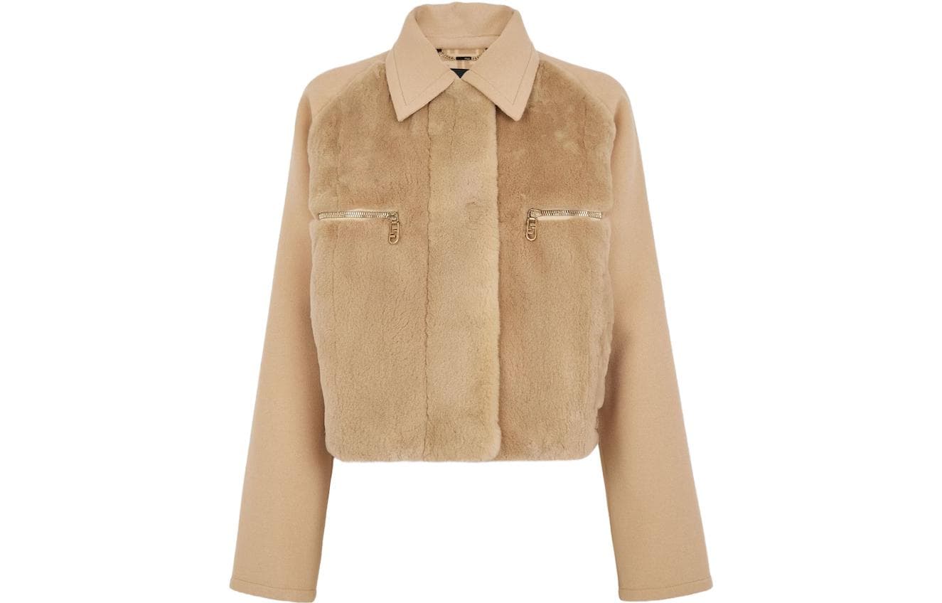 FENDI Furs Khaki Lapel Moderate Khaki