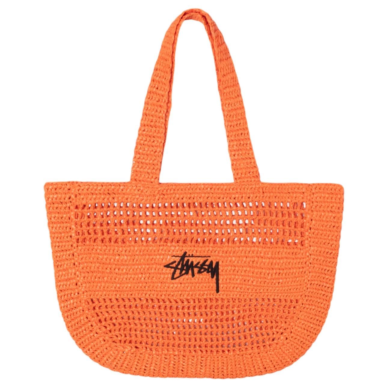 Stussy Woven Tote Bag, Shopping Bag, Handbag, Shoulder Bag Orange Orange