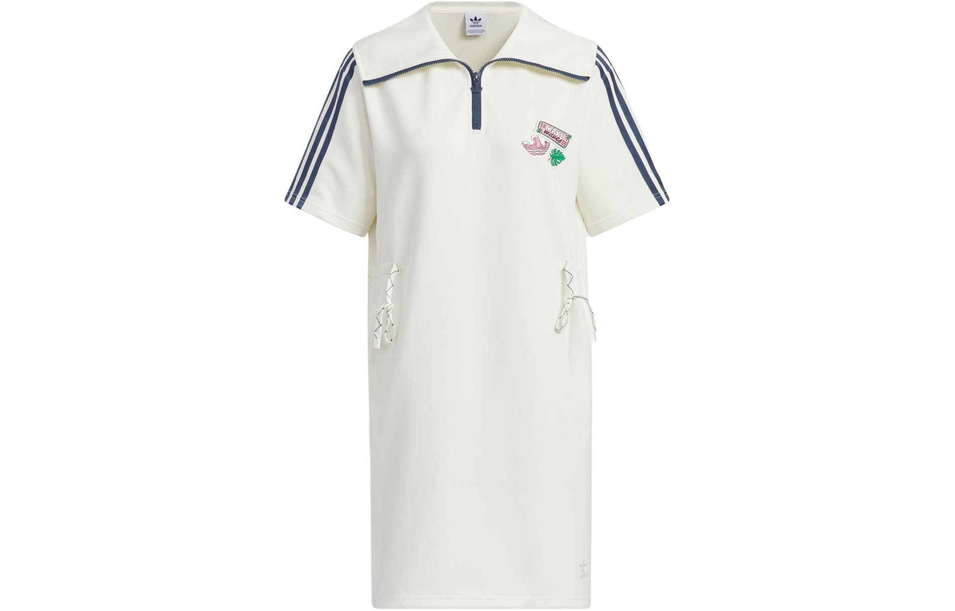 Adidas Originals HOLIDAY PLAY KNIT DRESS Short Sleeved Dress Jade White
